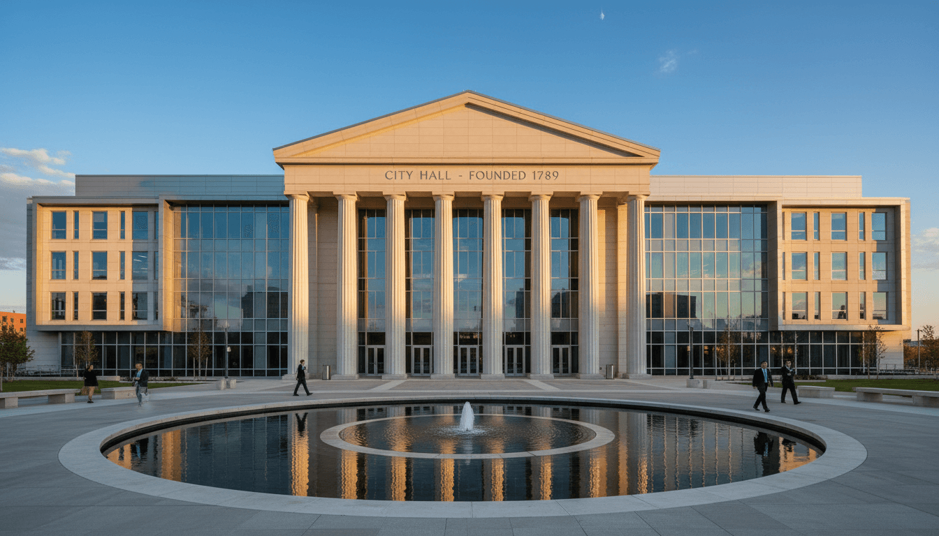Modern city hall building